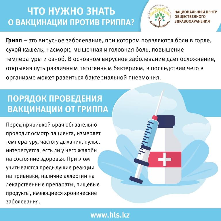Вакцинация против гриппа стартовала в Казахстане